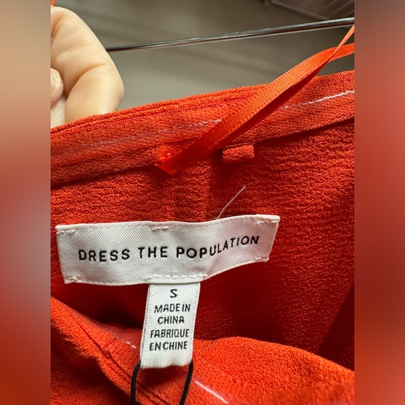 Red Orange Dress the Population Bailey Dress size Small NWOT - Picture 7 of 7